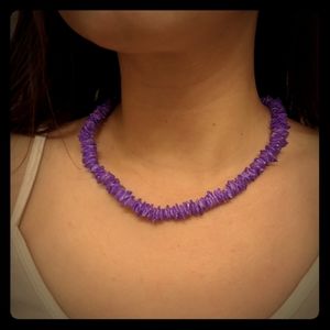 Purple Painted Shell Necklace